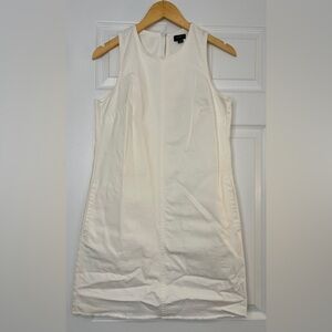 J.Crew White Denim Sleeveless Shift Dress | Size 4
